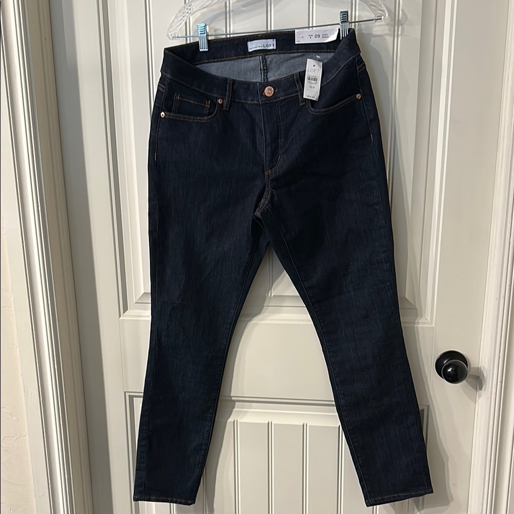 LOFT Dark Blue Straight Leg Jeans - Picture 5 of 7